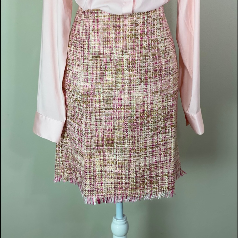 (0034) Folio Pink Tweed Pencil Skirt